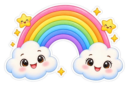Rainbow of Promise with Cute Clouds
